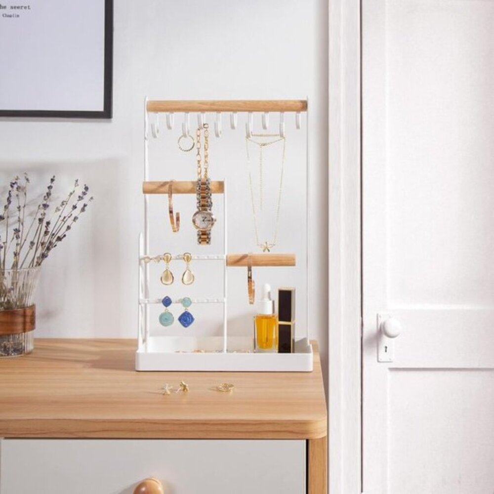 New 4-Tier Jewelry Organizer Stand, Aesthetic Necklace & Ring Holder Rack - Picture 8 of 12